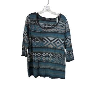 Peruvian Connection Vintage Tag Aztec Top Size XL